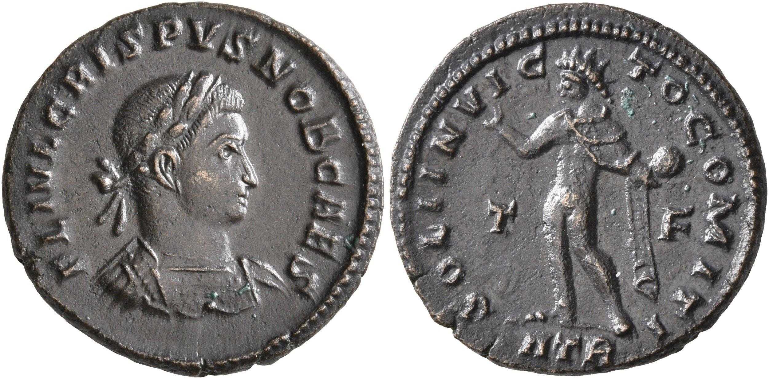 RIC VII TRIER after 106 CRISPUS UNLISTED BUST TYPE B5 OFFICINA A RIC VII TRIER after 106 CRISPUS UNLISTED BUST TYPE B5 OFFICINA A
